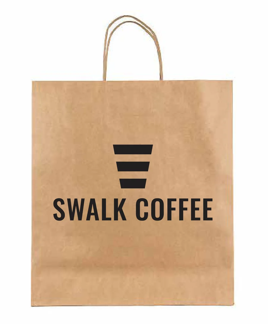 Logolu kraft kâğıt Swalk Coffee çantası