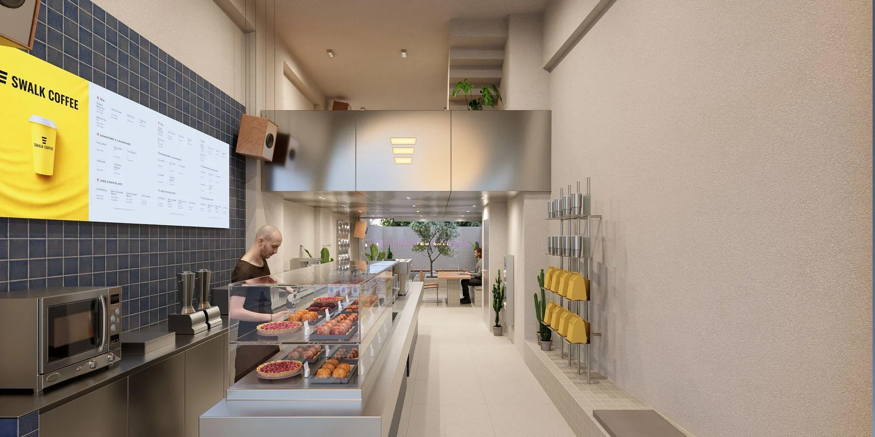 Swalk Coffee bar and service line concept render