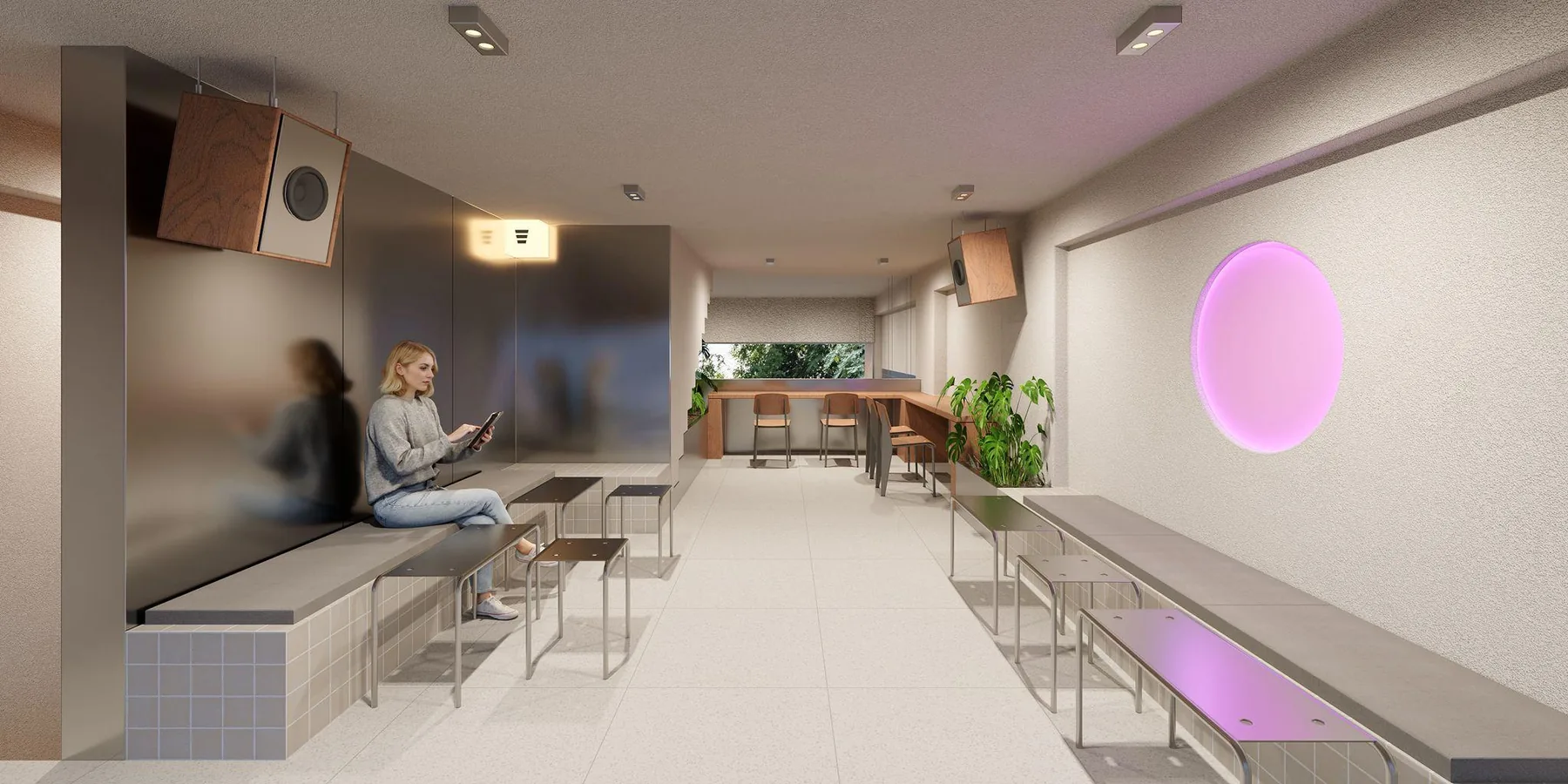 Swalk Coffee seating area concept render