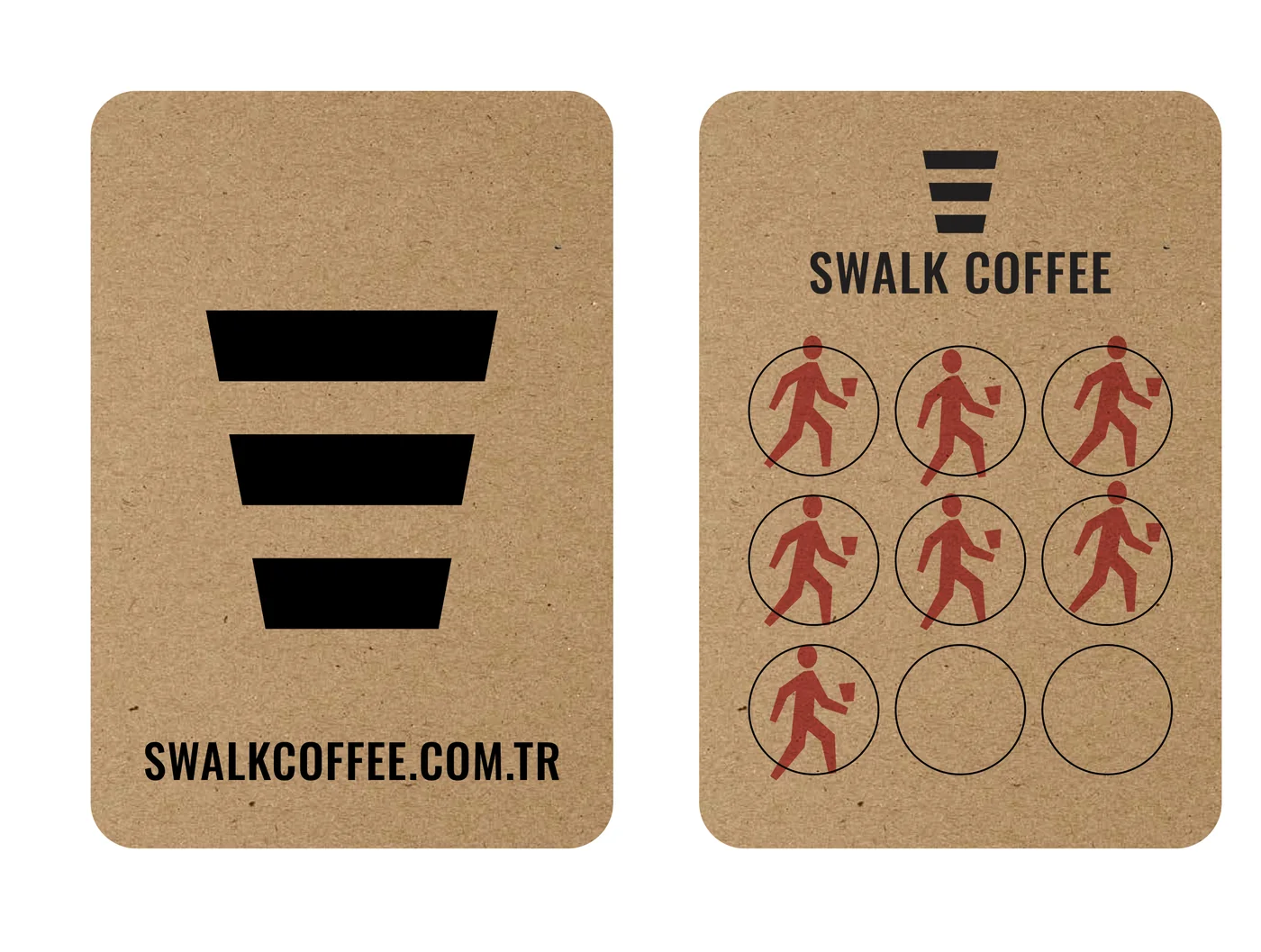 Damgalı Swalk Coffee hediye kartının ön ve arka yüzü